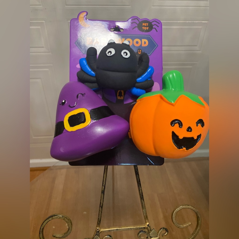 NEW Jmle Barkwood  Dog Toys 3 Mini Squeaky Halloween